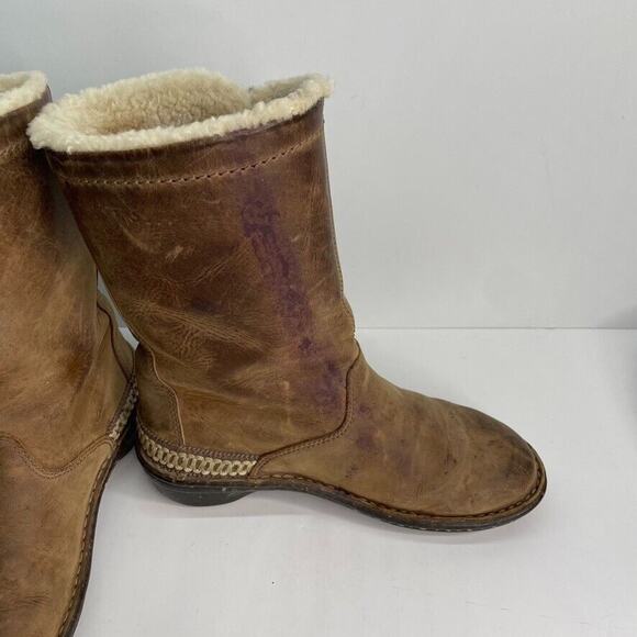 Ugg Kona 5156 Boots Women’s Size 7 Chestnut Suede Leather Shearling Toggle Boots - Picture 7 of 9